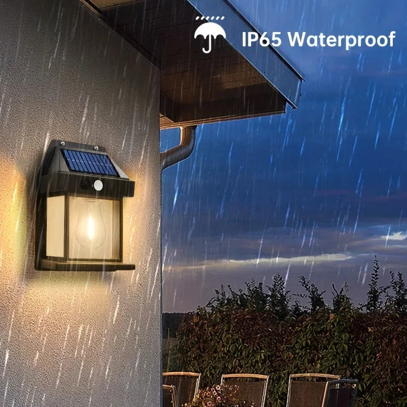 Solar-Powered Motion Sensor LED Wall Light – IP65 Waterproof Outdoor Security Lamp