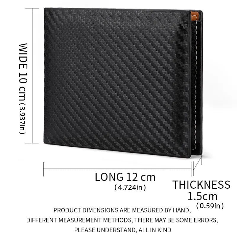 Premium Carbon Fiber RFID-Blocking Slim Wallet – Minimalist Card & Cash Holder for Men
