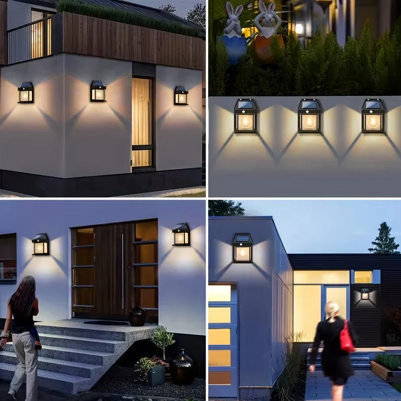 Solar-Powered Motion Sensor LED Wall Light – IP65 Waterproof Outdoor Security Lamp