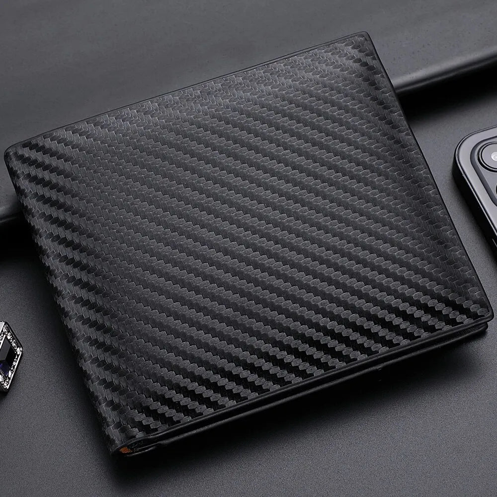Premium Carbon Fiber RFID-Blocking Slim Wallet – Minimalist Card & Cash Holder for Men
