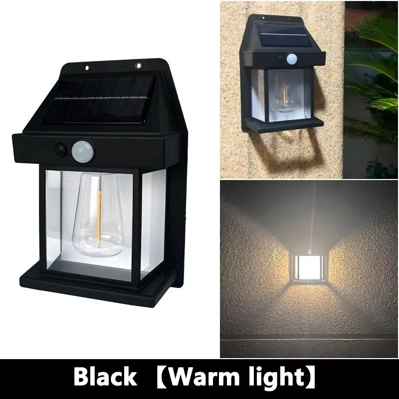 Solar-Powered Motion Sensor LED Wall Light – IP65 Waterproof Outdoor Security Lamp