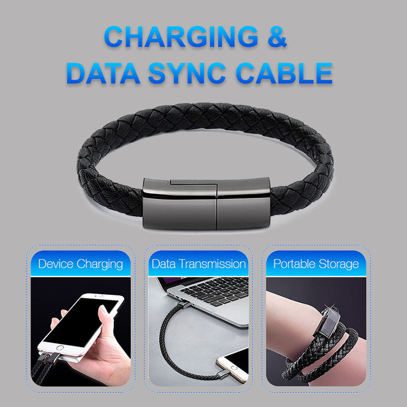 Stylish Bracelet USB Charging Cable – Wearable & Portable Charger for iPhone & Android