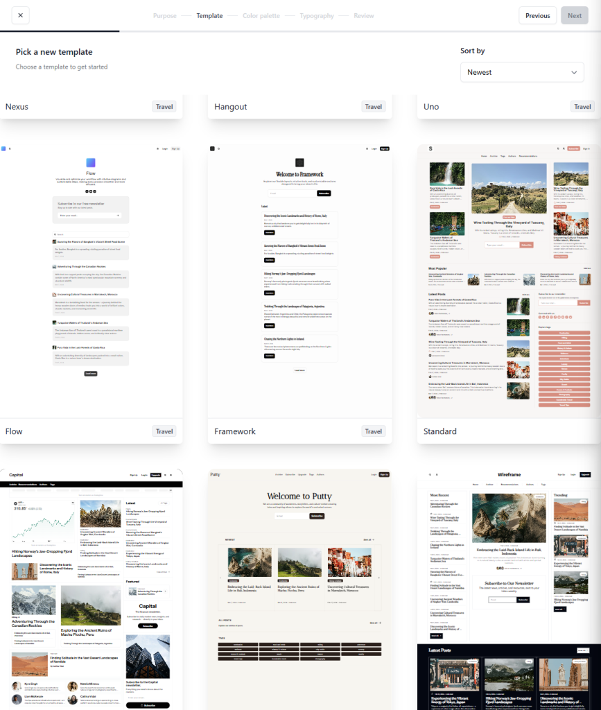 beehiiv website templates 2026