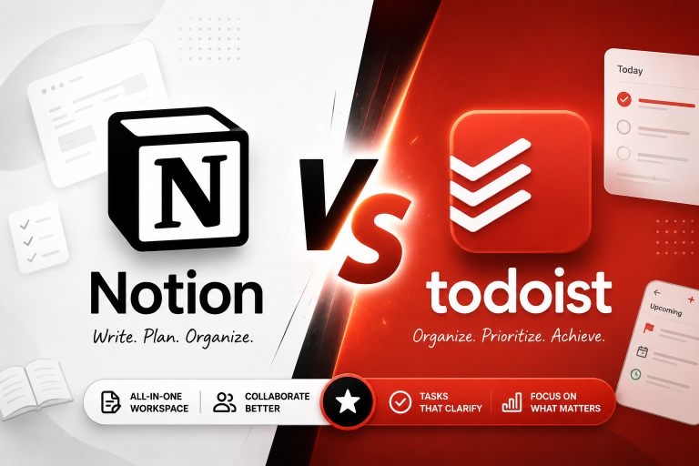 Notion vs Todoist comparison 2026
